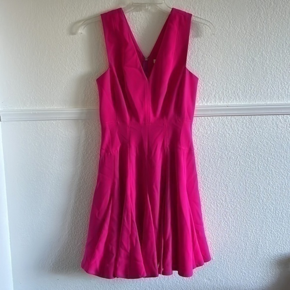 NWT Rebecca Taylor crêpe V-neck dress orchid color size 2 - Picture 4 of 9